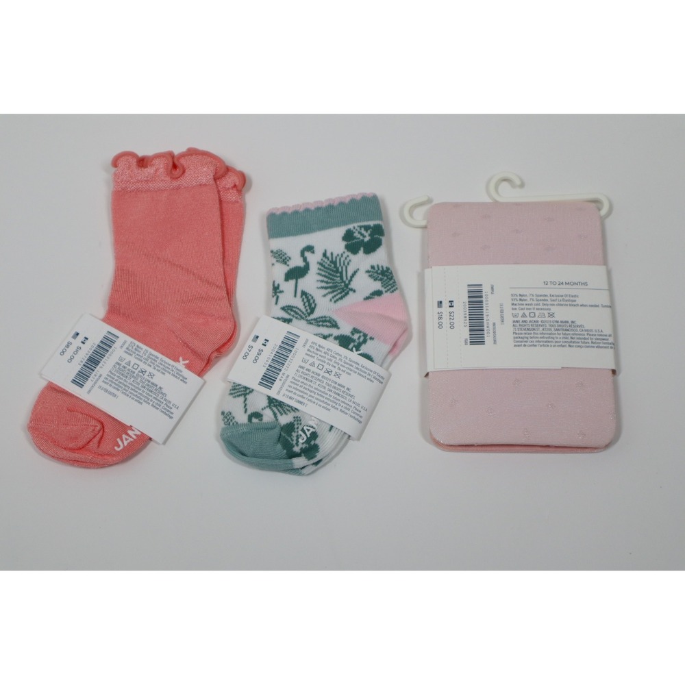 Janie and Jack Baby Girls Socks and Tights Set - 3pc- Size 12-24M - Picture 2 of 2